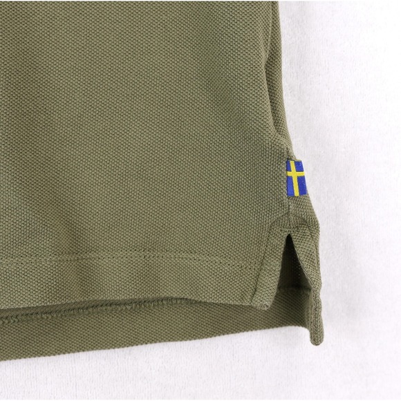 Fjallraven Ovik Polo Shirt Mens Large Green Outdoor Hiking Cotton Knit Casual - Picture 3 of 10